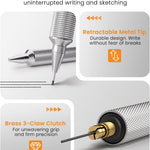 STAGEEK 0.5mm Mechanical Pencil, Metal Art & Drafting Pencil with Eraser and 60 HB Lead Refills, Professional Drawing Pencil for Artists, Students, School, Office, Writing, Sketching, Drafting(Black)