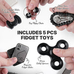 5 Pcs Fidget Toys Adults Metal Fidgets Toy Set Magnetic Spinners Figette Toys for Stress & Anxiety Relief, Office Desk Sensory Toys for Autism ADHD Cool Gadgets Gift for Teen Men Women