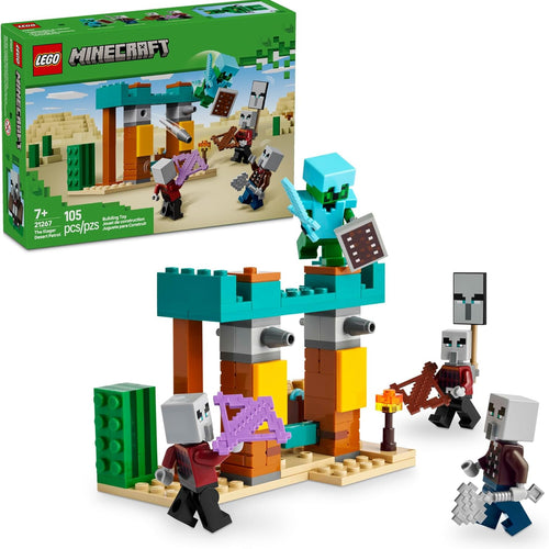 LEGO Minecraft The Illager Desert Patrol Toy Figures and Playset for Kids Ages 7+