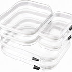 YQBRAO Clear Hard Shell Zipper Cases, 6 Multi-Size Organizers, White | Rigid clear shells in three practical sizes organize toiletries, cosmetics, cables, stationery and household essentials