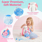 Ballerina Doll Stuffed Animals Girl Toys Age 3-8, Bunny Stuffed Animal, Ballet Dress Up Doll, Kids Pretend Play with 4 Set Clothes, Cape,Plush Bag 3 4 5 6 7 8 Year Old Girl Gifts Dance Recital Gifts