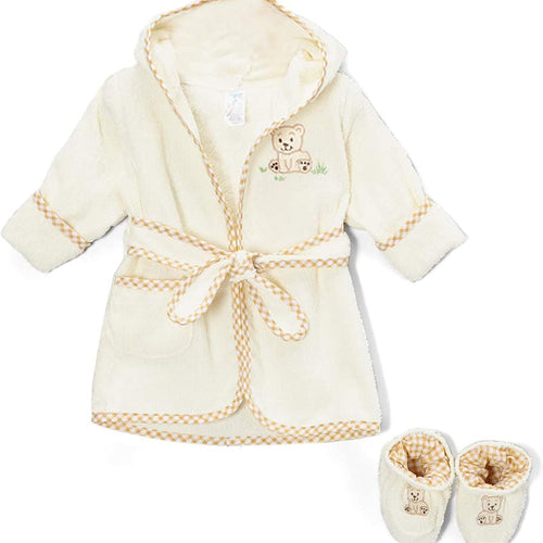 Spasilk 100% Cotton Hooded Terry Bathrobe with Booties Baby One Size Gifts — Shower