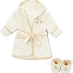 Spasilk 100% Cotton Hooded Terry Bathrobe with Booties Baby One Size Gifts — Shower