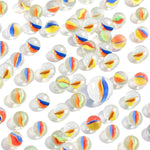 POPLAY 50 PCS Beautiful Player Marbles for Marble Games and STEM Learning - Premium Glass Marbles with Whistle