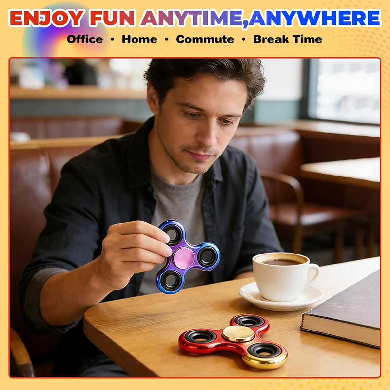 Fidget Spinner 2 Pack, Fidget Toys Adults Metal Fidget Spinners Fidget Toys for Kids for Autism ADHD Anxiety Gift for Teens Boys