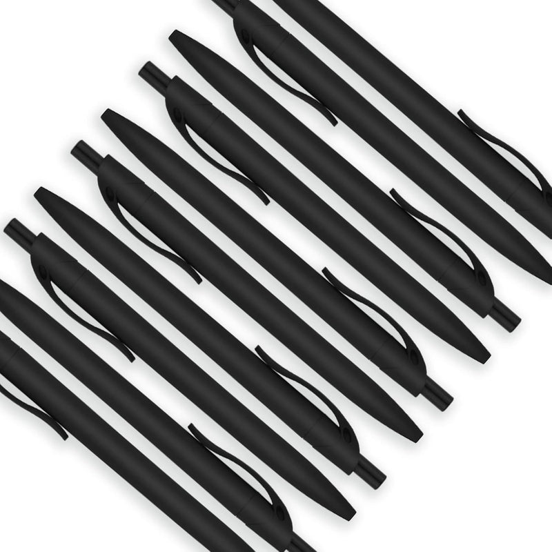 Deegtran 100 Pack No Bleed Black Barrel Click Pens, Wholesale Retractable Ballpoint, Medium Point, Smooth Ink, 1.0MM Black Ink