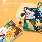 Hahaland Baby 0-6 Months Touch Feel Book, Sensory Toy for Tummy Time, Travel and Gifts for Boys and Girls