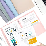 SUNEE 3-Prong Plastic Folders with Pockets (6 Pack, Pastel Colors) 2 Pocket Folders with Fasteners, Tear-Resistant Plastic Pockets, and Fit Letter Size Paper, Use for School Office Home Business