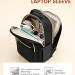 LOVEVOOK Laptop Backpack for Women with Giant Tumbler Holder 15.6 inch,Designer Travel Backpack Laptop Bag College Backpack,Quilted Work Nurse Teacher Backpack Purse Computer Bag Casual Daypack, Black