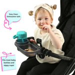 Universal Stroller Snack Tray with Cup Holder, Stroller Bumper Bar | Compatible With Nuna Mockingbird Bugaboo Joie Graco Mompush Uppababy Cybex Strolee Chicco