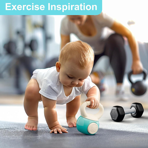 iPlay, iLearn 4PCS Baby Gym Rattle Toys, Newborn Shower Gifts 3-6-9 Months | Infant Sensory Teething Rattles, Babies Weight Set w/Dumbbell, Toddler Carseat Toy, First Birthday Gifts 4 5 7 8 10 12 Month