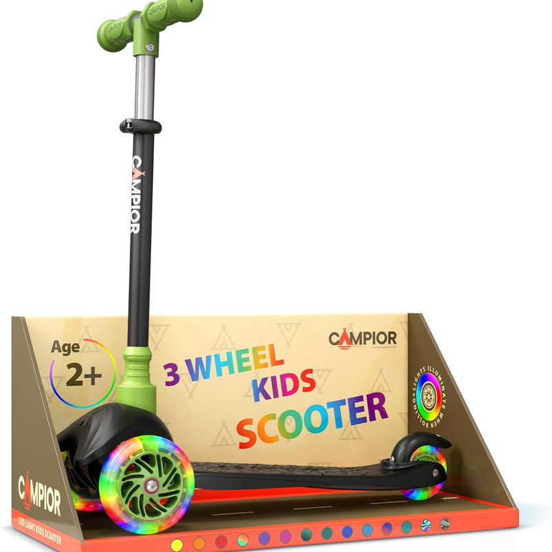 Pink Mini 3 Wheel Scooter for Kids with LED Light-Up Wheels