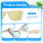 Baby Infant & Toddler Sunglasses with Strap, Boys & Girls 0-24Months, UV400 | Flexible TPEE Rubber Frame, Comfortable Fit, Outdoor Travel Ready