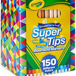 Crayola Super Tips Marker Set (150ct), Teacher Classroom Must Haves, Homeschool Supplies, 2-in-1 Fine Point & Broad Line Markers for Kids, 3+