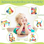 Couomoxa Magnetic Building Blocks for Toddlers: 42-Piece Set for Early STEM Learning with Large Pieces