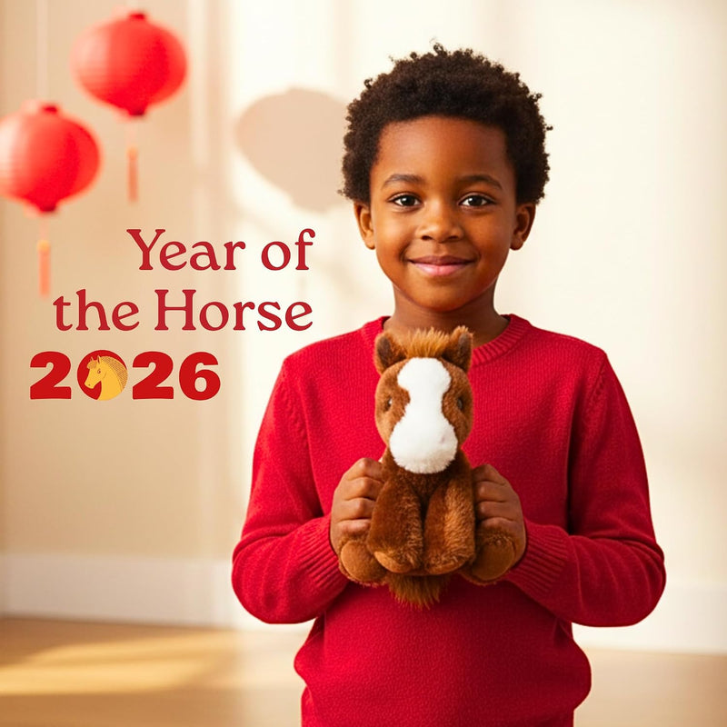 The Petting Zoo Floppy Horse Stuffed Animal Plushie, Gifts for Kids, Wild Onez Wildlife Animals, Horse Plush Toy 8 inches