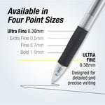 PILOT G2 Premium Refillable and Retractable Rolling Ball Gel Pens, Ultra Fine Point, Black Ink, 12-Pack (31277)