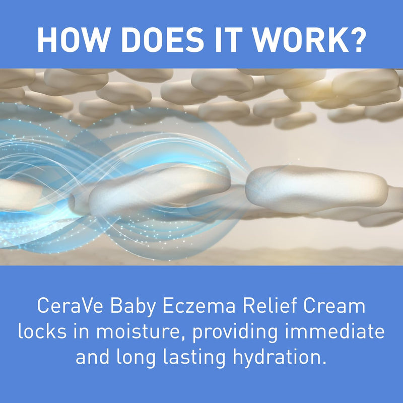 CeraVe Baby Eczema Relief Cream with 1% Colloidal Oatmeal & Vitamin E, 5oz | Baby Eczema Cream with Ceramides Helps Soothe and Calm Itchy Skin, Fragrance-Free, Developed with Pediatric Dermatologist