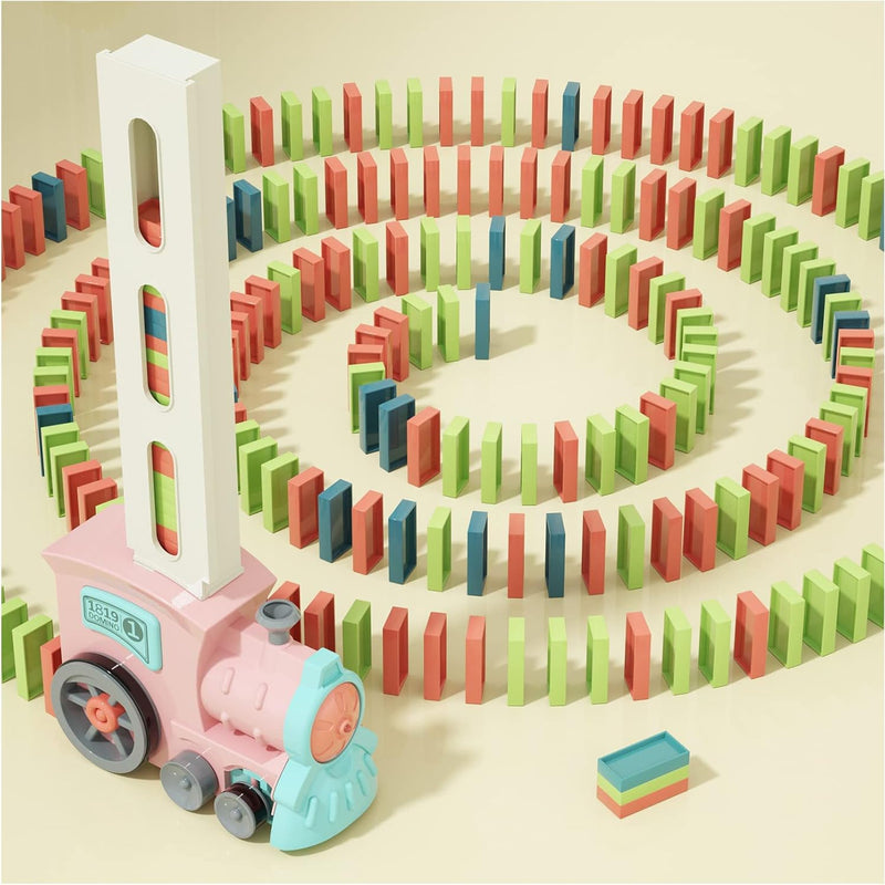 prephy domino train toys kids games - automatic stacking creative game for 3-6 year old boys and girls.