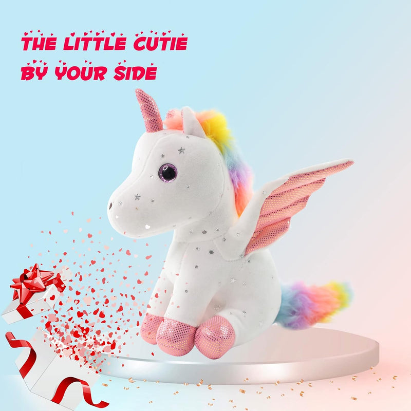 Sew Butiful 8" Unicorn Stuffed Animal - Cute Plush Toy Gift for 3-8 Year Old Girls, Soft Birthday Present for Baby, Toddler, Kids, Decor