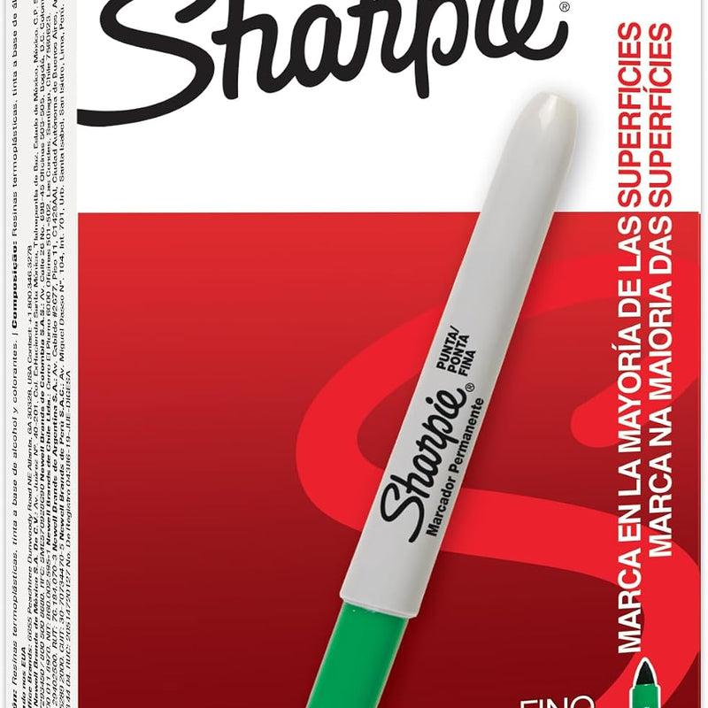 Sharpie Permanent Markers, Fine Point, Blue, 12 Count