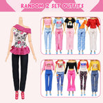 Ecore Fun 99 Pcs Doll Clothes Outfits and Accessories- 5 Princess/ Wedding Gowns 12 Fashion Dresses 2 Leisure Outfits 2 Bikini Swimsuits 10 Shoes and 57 Accessories for 11.5 inch Dolls,Girl Gift