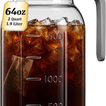 32 oz Breast Milk Pitcher, Glass Mason Jar Pitcher with Lid | Airtight, Leak Proof, Wide Mouth, Pour Spout Lid, Thick Glass, Fridge Safe, Ergonomic Handle, Easy to Clean