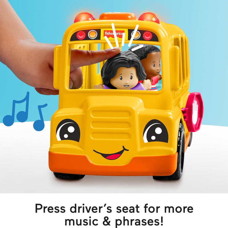 Fisher-Price Little People Toddler Toy School Bus with Lights, Music and Figures for Pretend Play Ages 1+ Years