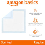 Amazon Basics Scented Dog and Puppy Potty Training Pee Pads, 5-Layer Leak-Proof Super Absorbent with Quick-Dry Surface, Regular Size 22 x 22 Inch, Blue, 150 Count