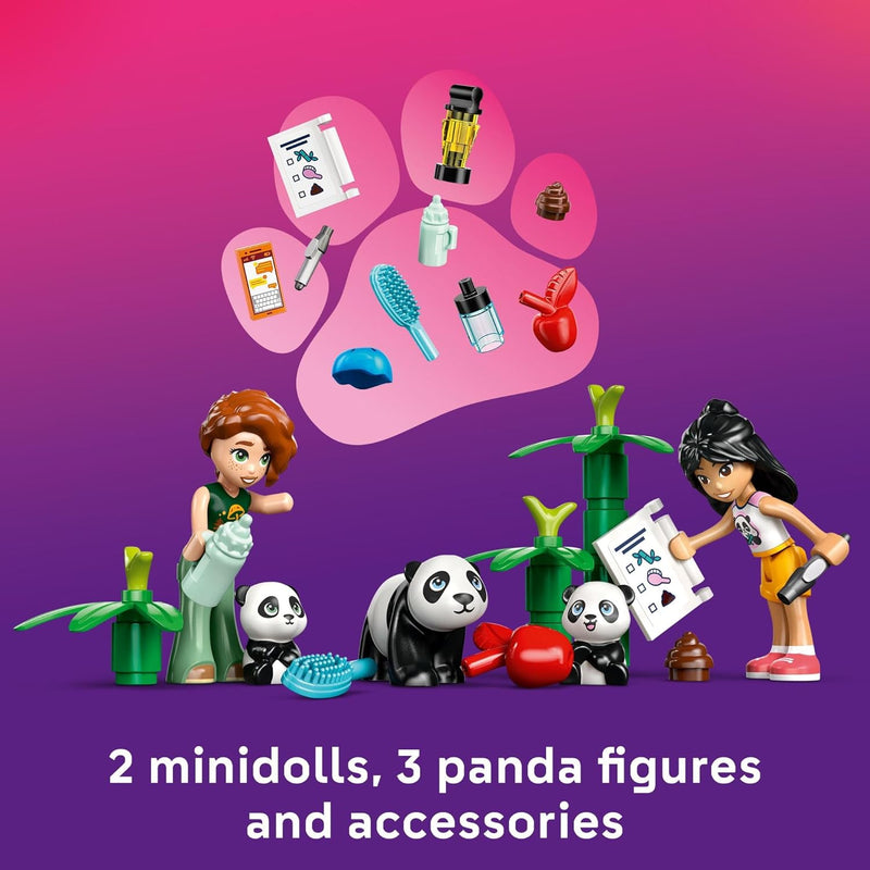 LEGO Friends Panda Sanctuary Animal Care Building Toy for Kids Ages 7+ with 2 Minifigures and Panda Toys