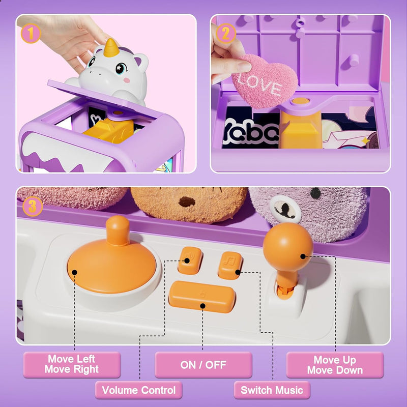 Vanvimen Claw Machine Toy: Arcade-Style Fun for Girls 4-8, with Plush Prizes & Surprise Eggs