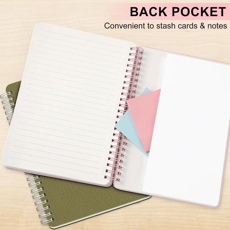 ABERLLS Lined Spiral Journal Notebook with 160 Pages, 8×5.7in, A5 Spiral Notebook, Journaling Notebooks for Work, School, Women, Men, College Ruled Spiral Notebook, Hardcover Leather Journals, Pink