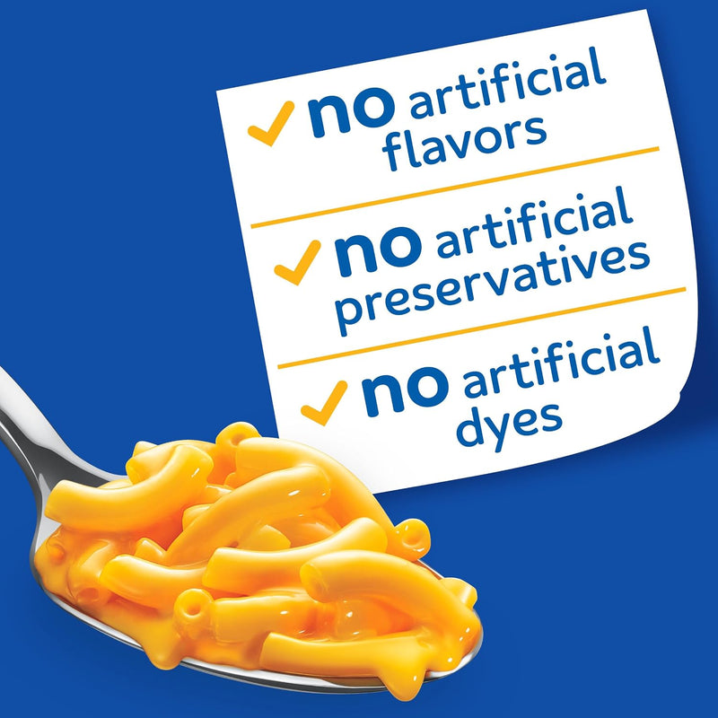Kraft Mac and Cheese Dinner, 8 Microwaveable Cups, Original, 2.05 oz | for Easy Dinner or Dinner Sides No Artificial Flavors, Preservatives or Dyes
