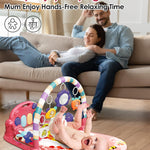 dearlomum Baby Play Mat Gym with Lights, Music & 5 Sensory Toys for Newborns 0-12 Months (Pink)