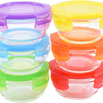 8oz Glass Food Storage Containers with Airtight BPA-Free Lids 6 Pack, 1 Cup Small Glass Freezer Containers for Sauce, Sides, Meal Prep - Reusable & Dishwasher Microwave Fridge Freezer Safe