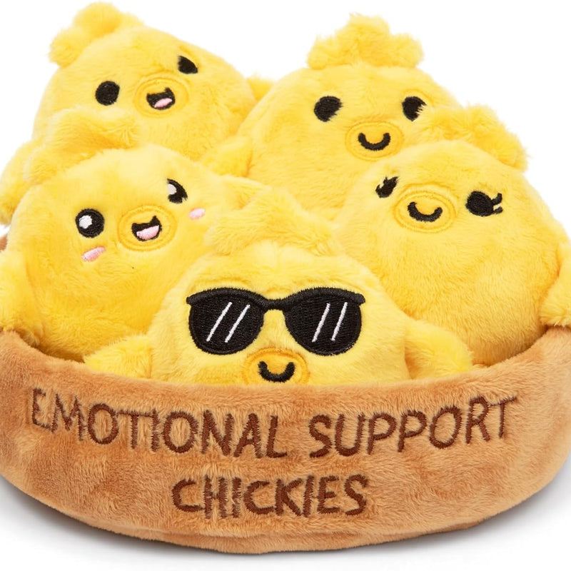 Emotional Support Highland Cows by Relatable, Cuddly Stuffed Animals, Plushies, and Cute Stuff, Great Gift Ideas for Loved Ones of All Ages, Includes 5 Toys with Carrying Basket