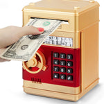 Refasy Piggy Bank Electronic Coin ATM for Kids Age 3-12, Money Savings Box Mini ATM Coin Bank