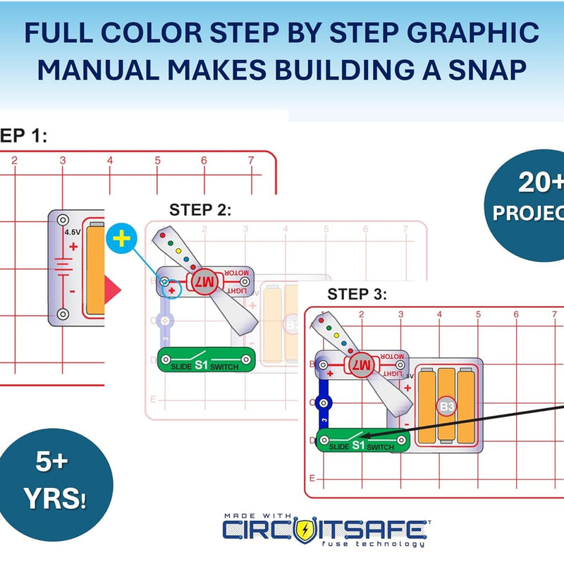Snap Circuits Beginner: Hands-On STEM Kit for Ages 5-9 to Explore Electrical Engineering