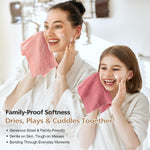 Baby Washcloths,Muslin Burp Cloths Towels for Newborns,Absorbent Cotton Bath Face Towel ，5 Pack, 12x12 Inches (Rosy Embrace)