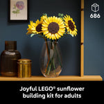 LEGO Botanicals 6-piece Sunflower Bouquet Set, Gifts for Adults, Ages 18+, Artificial Flowers Home Decor