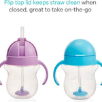 Munchkin Any Angle Sippy Cups, 7 Ounce, 2 Pack, Pink/Purple