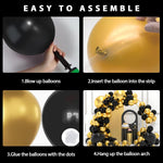 Black Gold Balloons Garland Arch Kit 134pcs Different Size Party Decorations Supplies