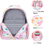 mibasies Kids Backpack for Girls: Girls Backpack 5-8 - Kindergarten Elementary School Bookbag for Girl - Flower Pink