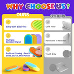Sensory Fidget Magnet Toys for Kids: Silicone Magnetic Sliders Stress Fidgets for Autism, Stress Small Texture Fidget Toys for Classroom Prizes, Adults Office Desk / Portable Travel Must Haves, Gifts