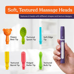 Special Supplies Buzz Buddy Oral Motor Stimulation Kit with 6 Soft Textured Interchangeable Heads, Calm Sensory Needs, Support Speech, and Stimulate Self Feeding, Gentle Vibrations (Purple)