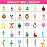 Beads for Crafts, Pony Beads Keychain Making Kit, Bead Pets for Kids Girls | Funtopia Bracelet Making kit Beaded Animal Set Birthday Party DIY Art Crafts for Girls Boys Beginners(1500 Bead, 30 Designs)