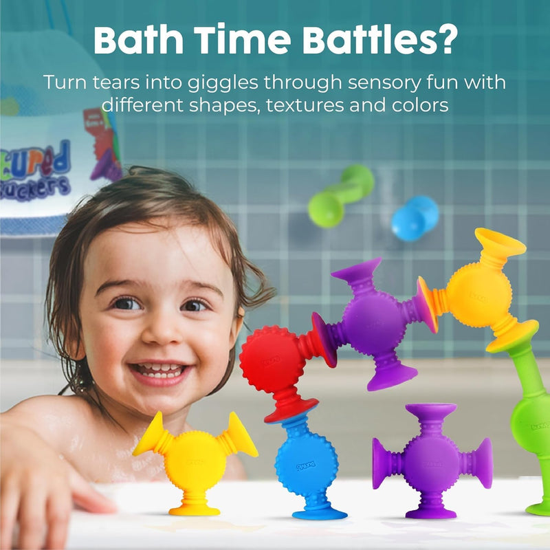 BUNMO Bath Toys Suction - Connect, Build, Create - Toddler Sensory Toys - Fine Motor Skills