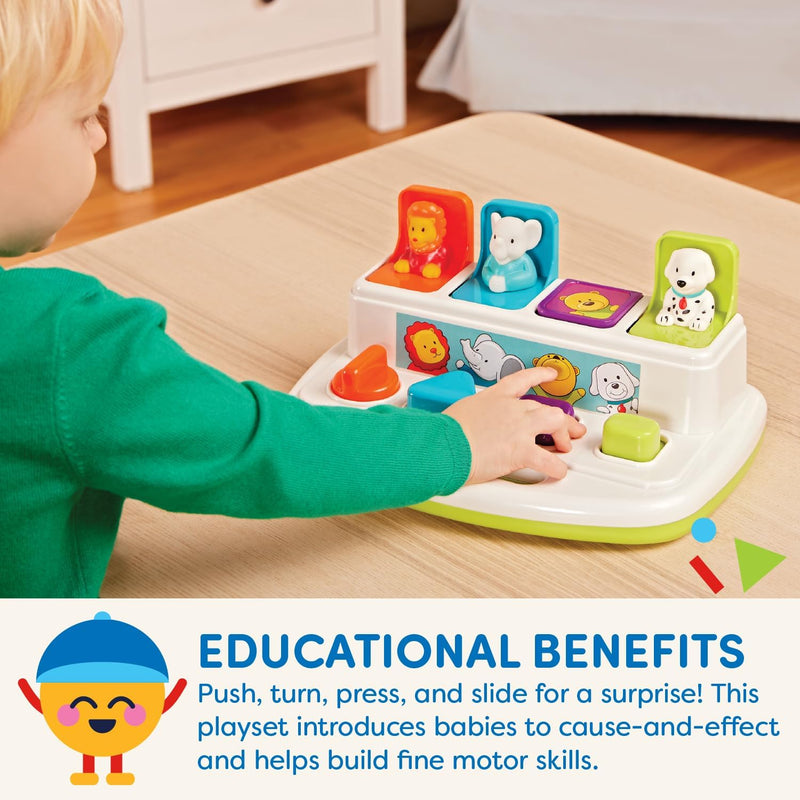 Battat Cause and Effect Toy with Buttons and Colors for Kids, Toddlers, and Babies