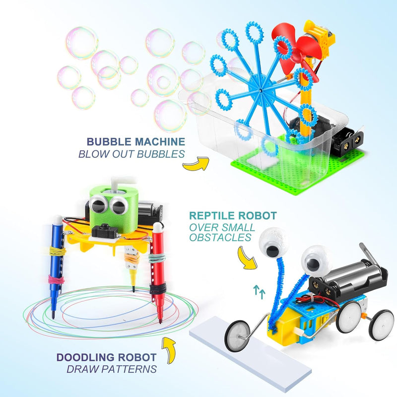 BeAndge STEM Robotics Kit for Kids, 6 IN 1 Science Experiments, Engineering Building Kids Activities 6-8