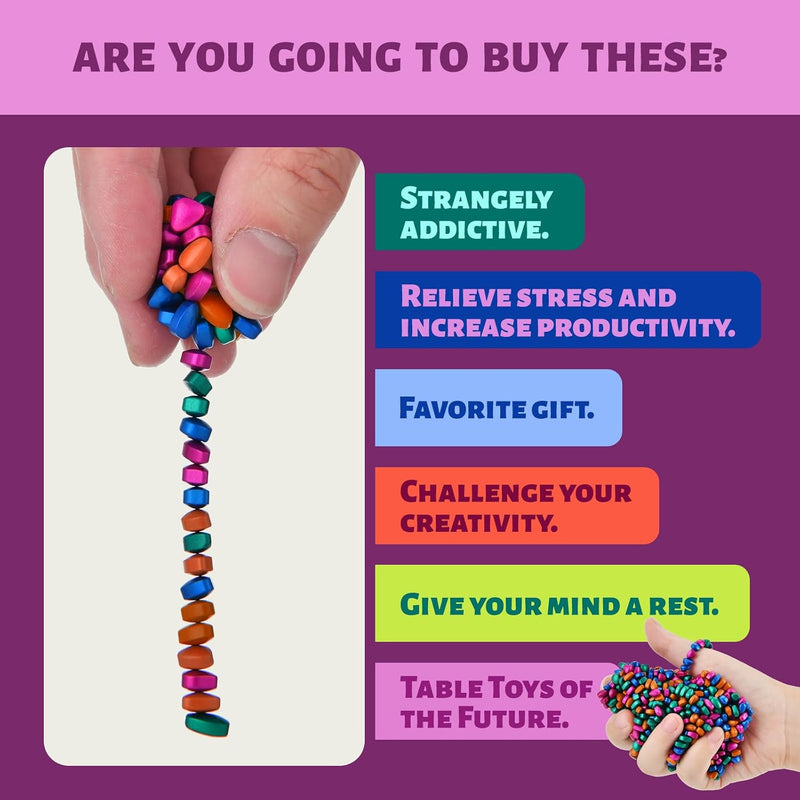 LCVUUK Fidget Toys Adults,Sensory Stones for Stress Relief,300+Multicolour Smooth Ferrite Rocks, Desk Fidgets Toy,Adults Gifts, Holiday Stocking Stuffer